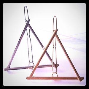 Triangle - Silver / Gold - Hair Clips - 2p